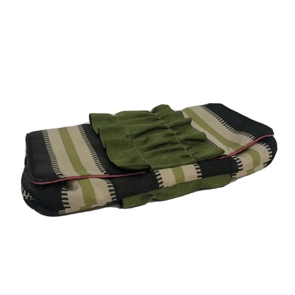Women’s 1154 Lill Studio Multi Color Stripe Ruffle Clutch Bag - Picture 3 of 7